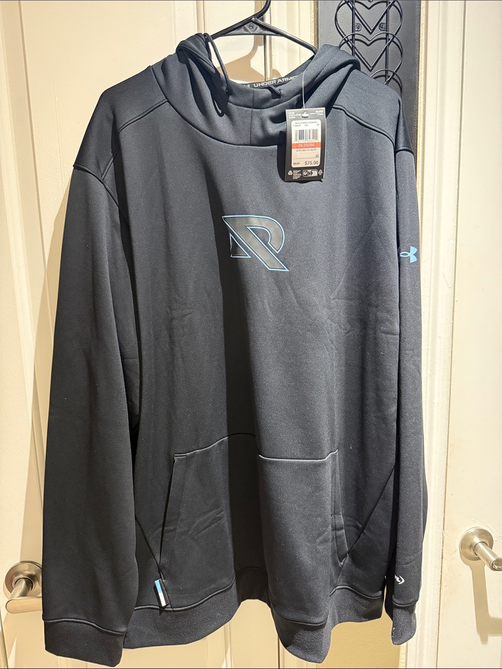 Under Armour Black Pullover Hoodie with Light Blue Accents